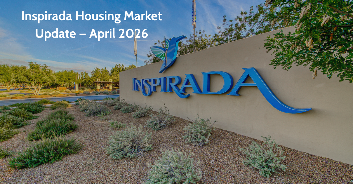 Inspirada community entrance sign — April 2026 housing market update